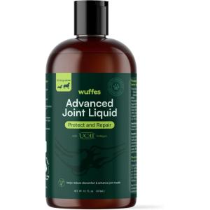 imageWuffes Advanced Joint Liquid for Dogs  Hip ampamp Joint Support Supplement with Glucosamine Chondroitin UCII Collagen and MSM for Small ampamp Large Breeds  16 Oz